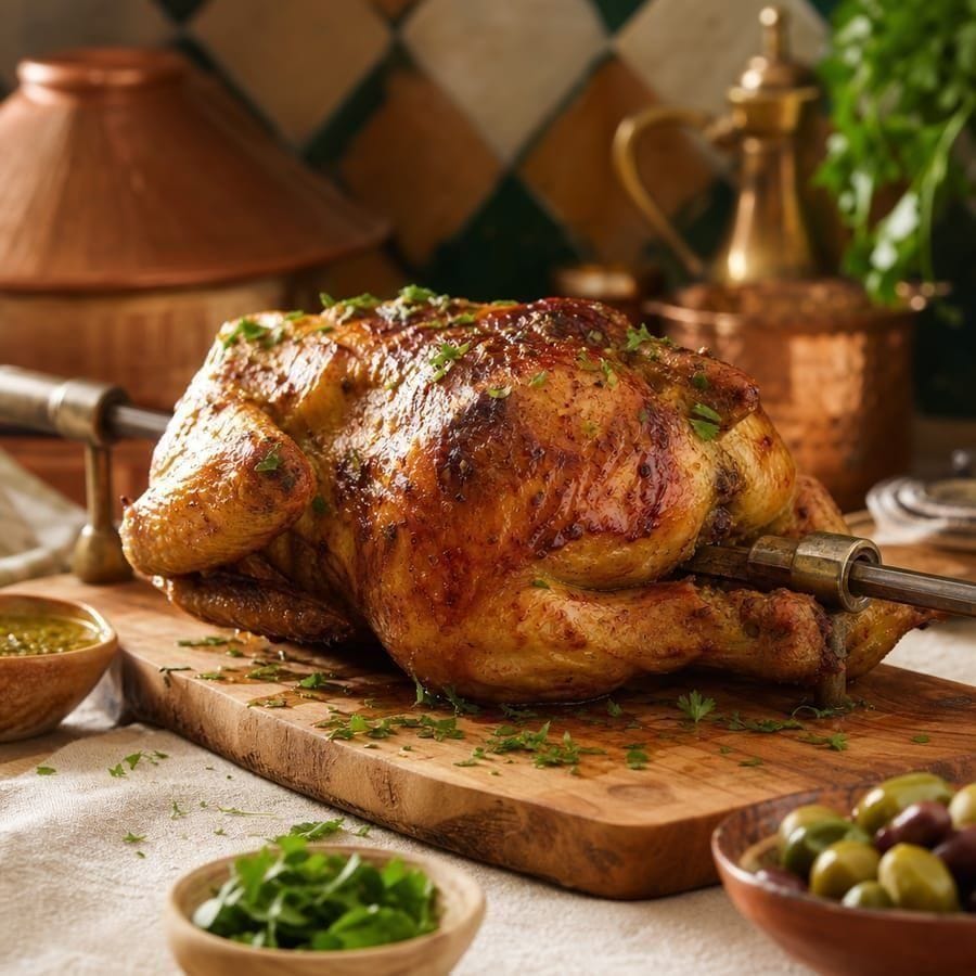 Poulet rôti à la broche